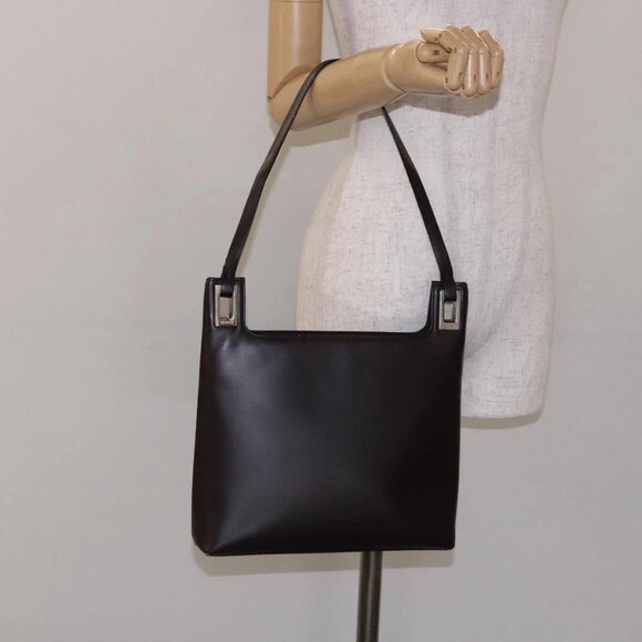 GUCCI Shoulder Bag Leather Brown - Picture 1 of 16